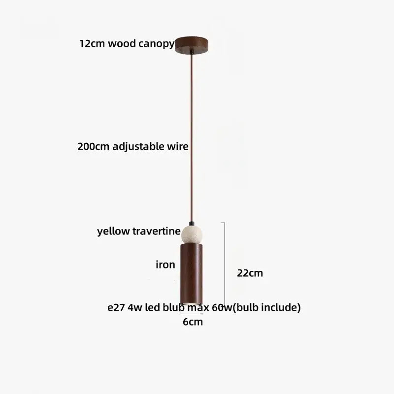 Travertine Iron Pendant Light