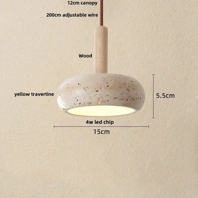 Travertine Iron Pendant Light