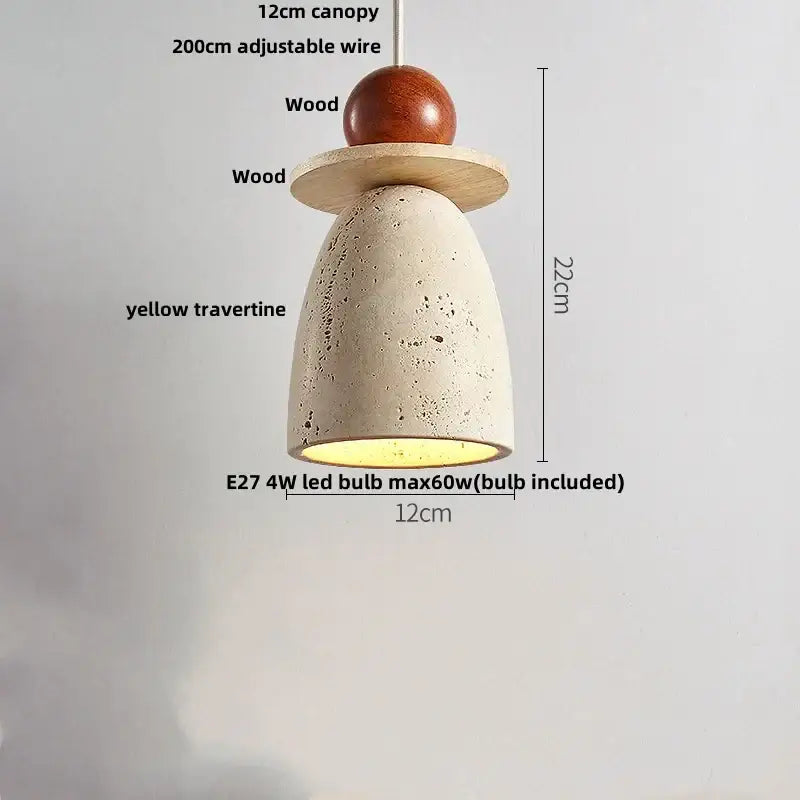 Travertine Iron Pendant Light