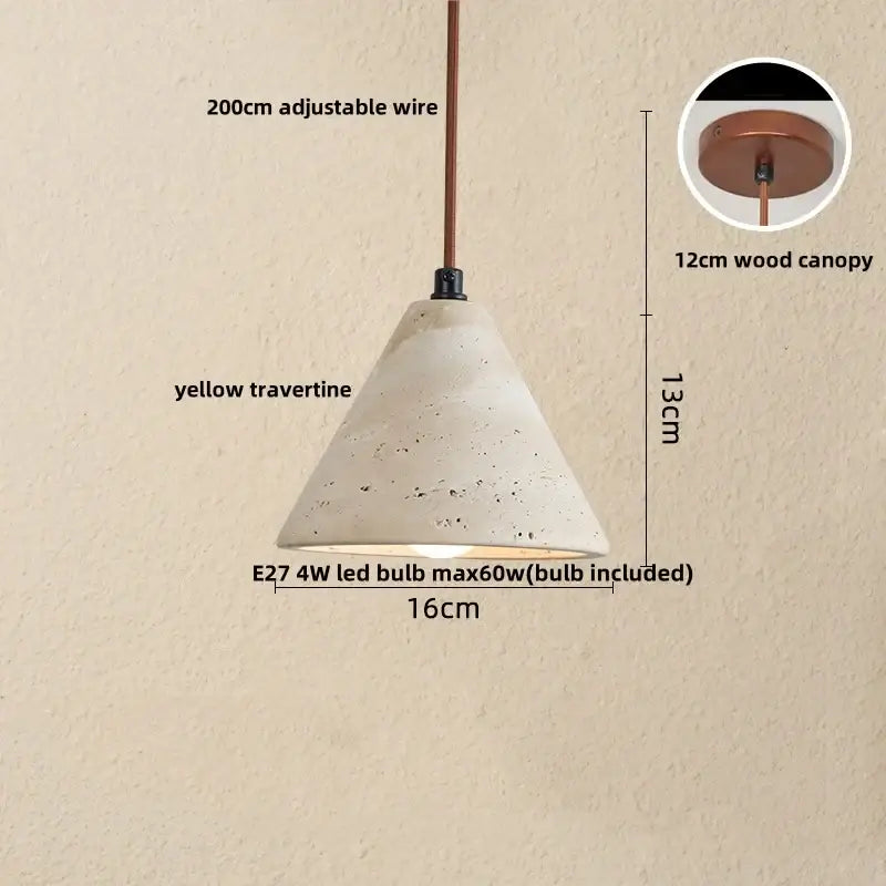 Travertine Iron Pendant Light