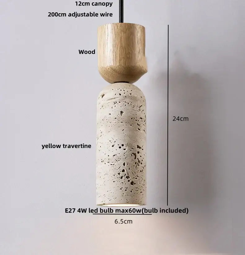 Travertine Iron Pendant Light