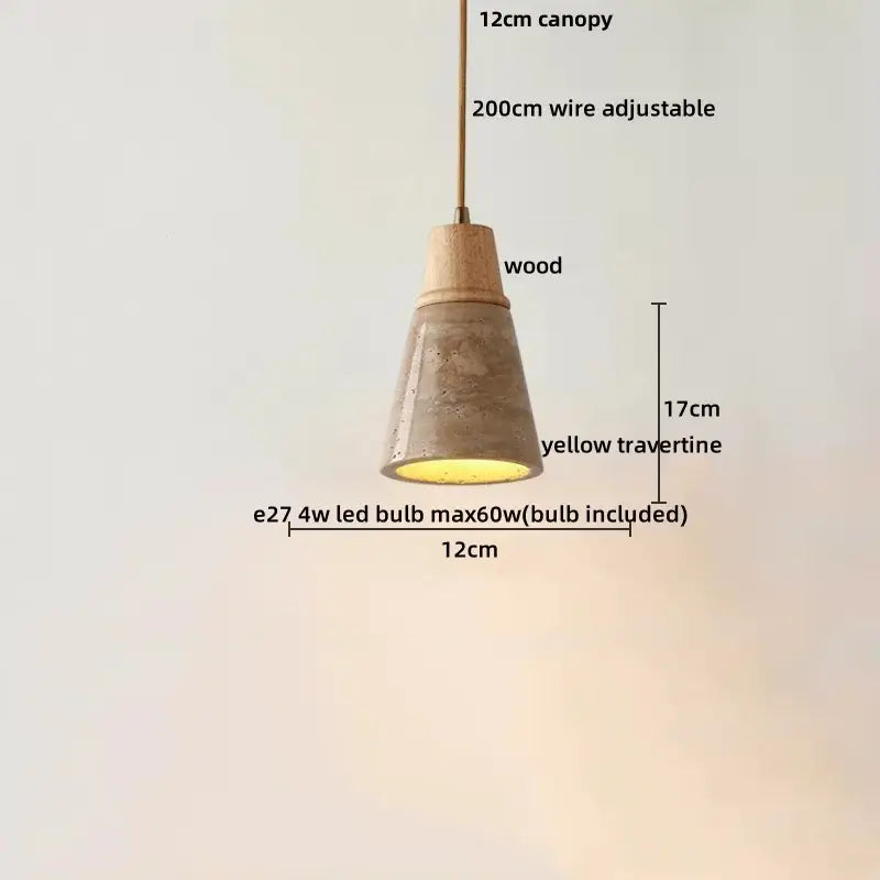 Travertine Iron Pendant Light