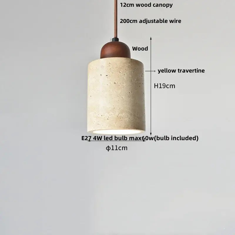 Travertine Iron Pendant Light