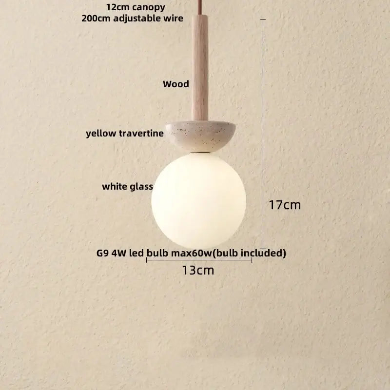 Travertine Iron Pendant Light