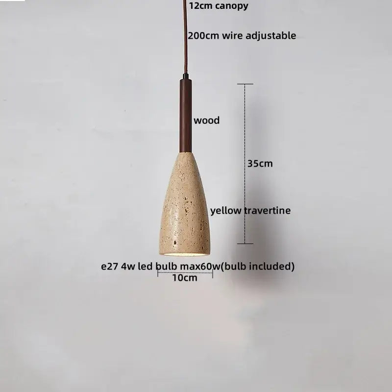 Travertine Iron Pendant Light