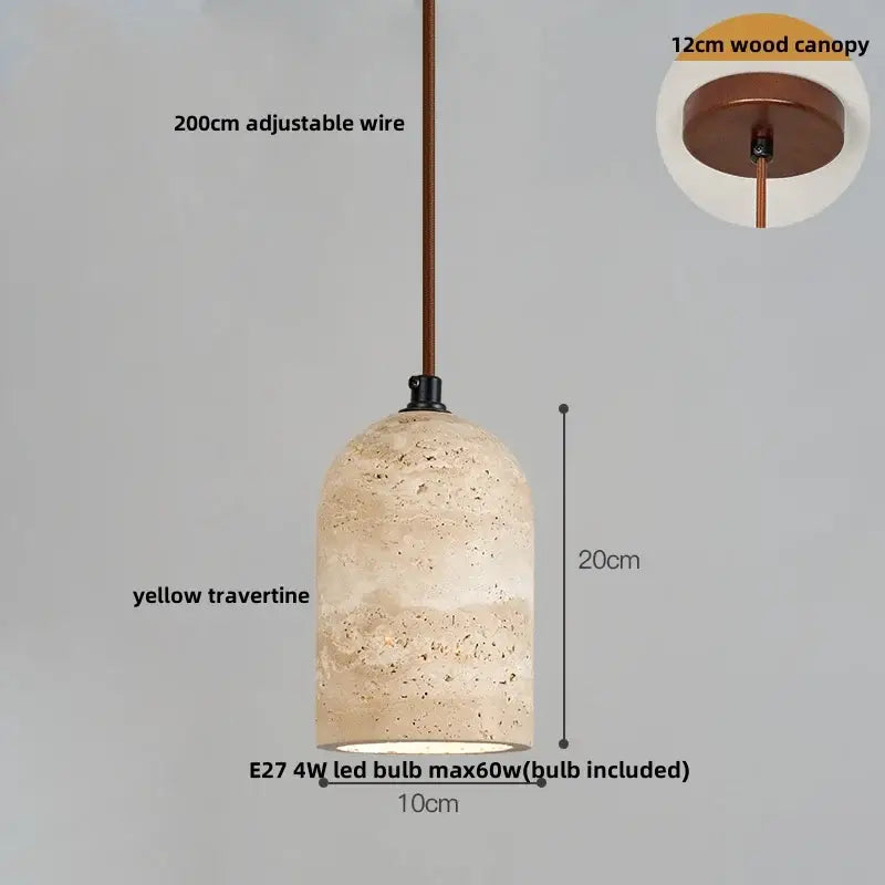 Travertine Iron Pendant Light