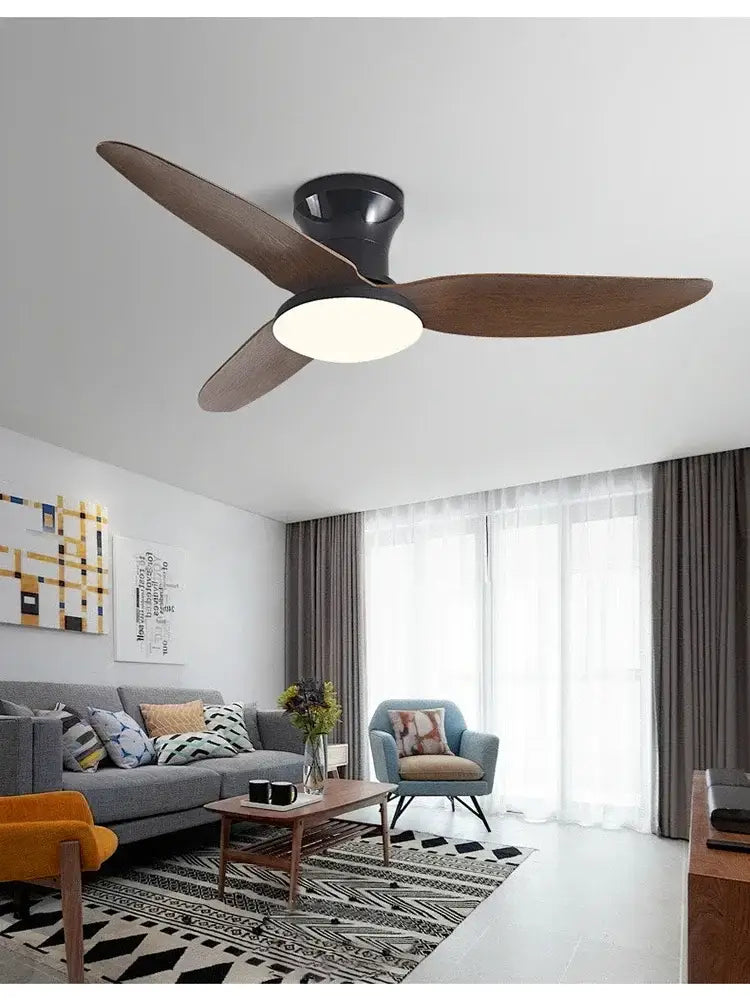 White Wood 40-Inch Minimalist Ceiling Fan