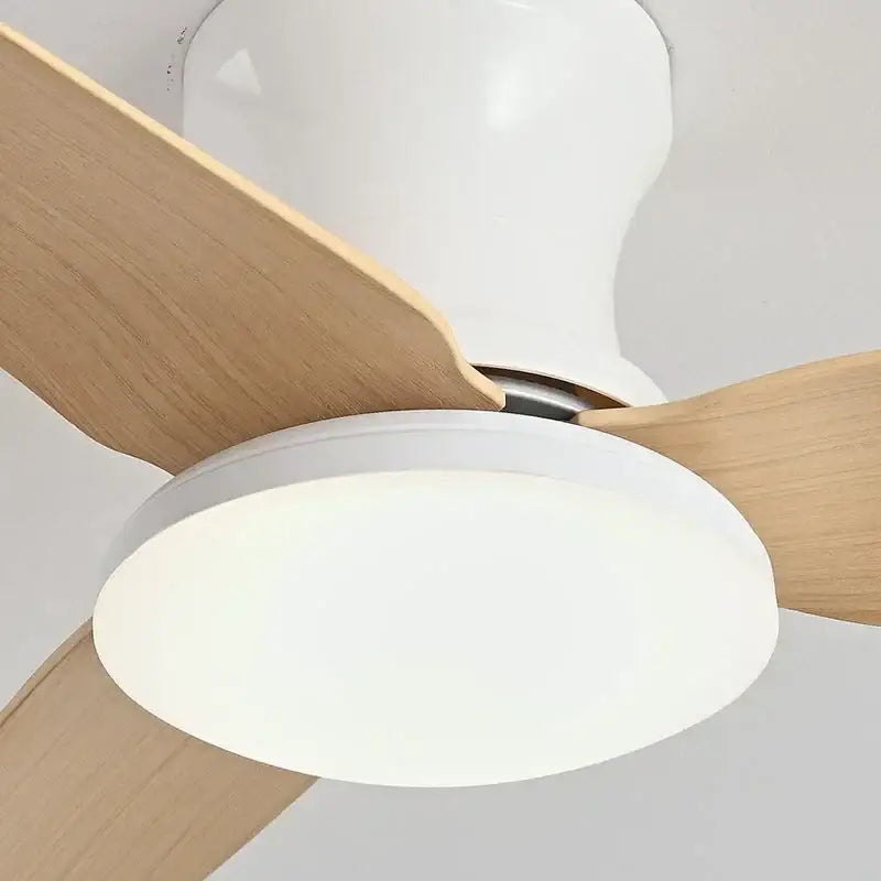 White Wood 40-Inch Minimalist Ceiling Fan