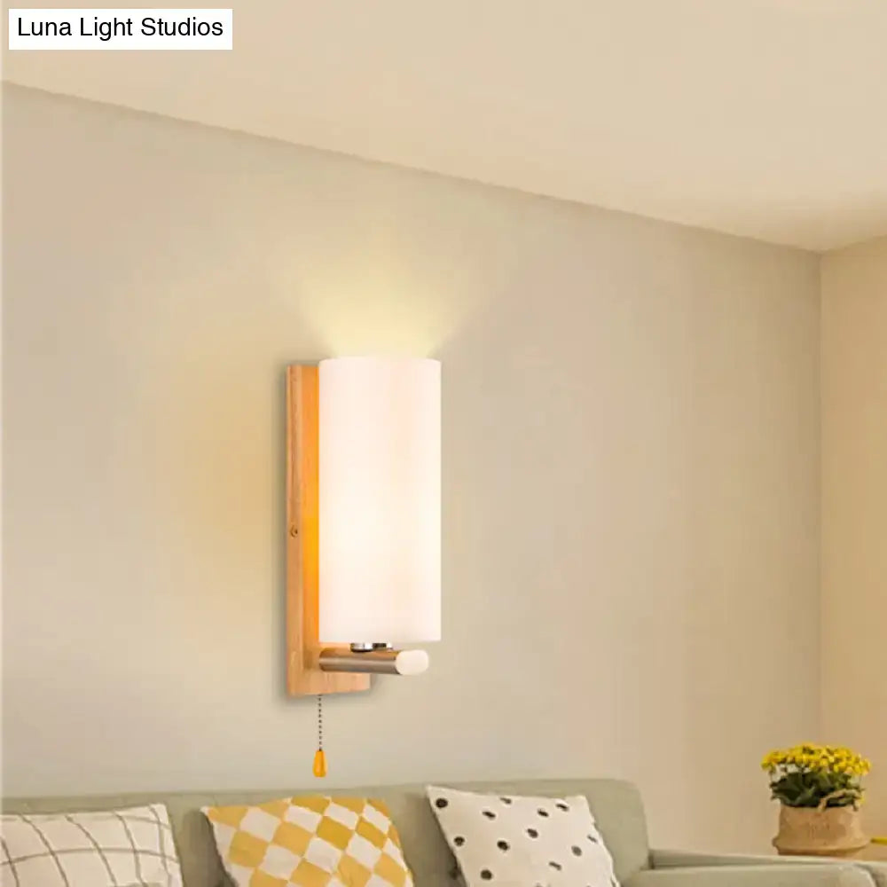 Wood Glass Wall Sconce