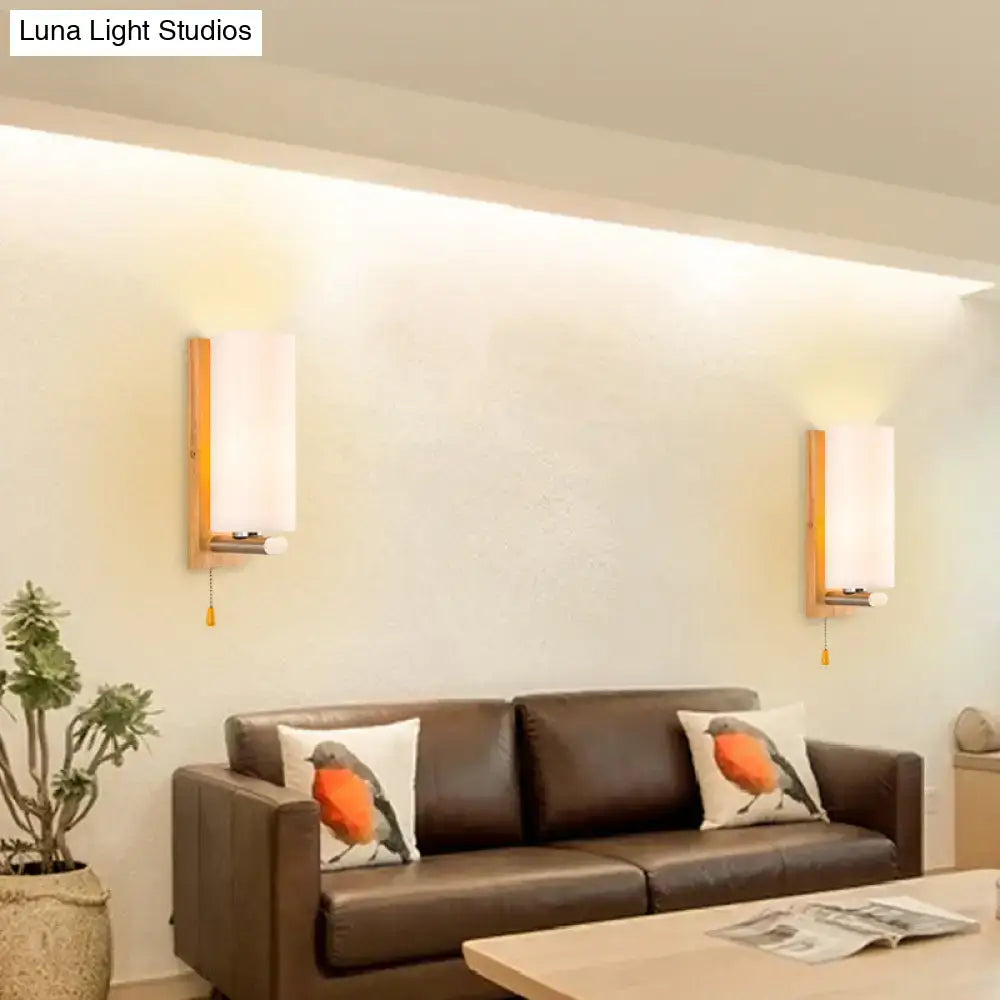 Wood Glass Wall Sconce