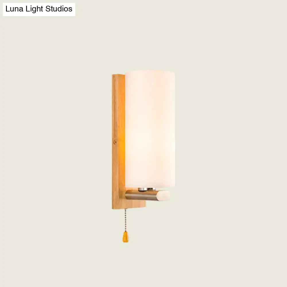 Wood Glass Wall Sconce