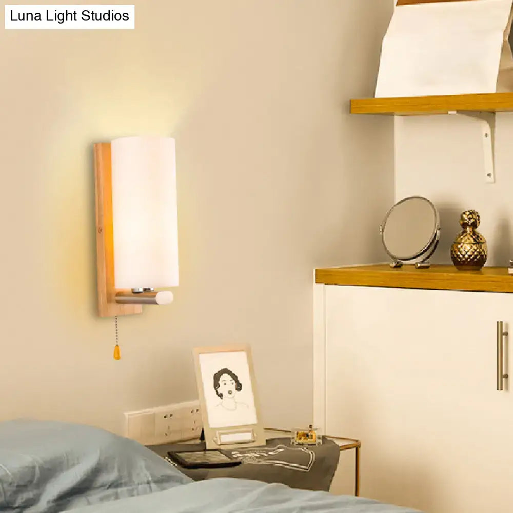 Wood Glass Wall Sconce
