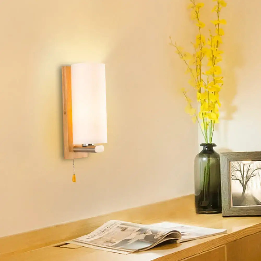 Wood Glass Wall Sconce