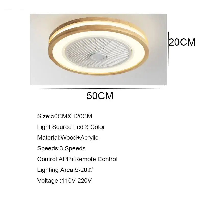 Wood LED Ceiling Fan