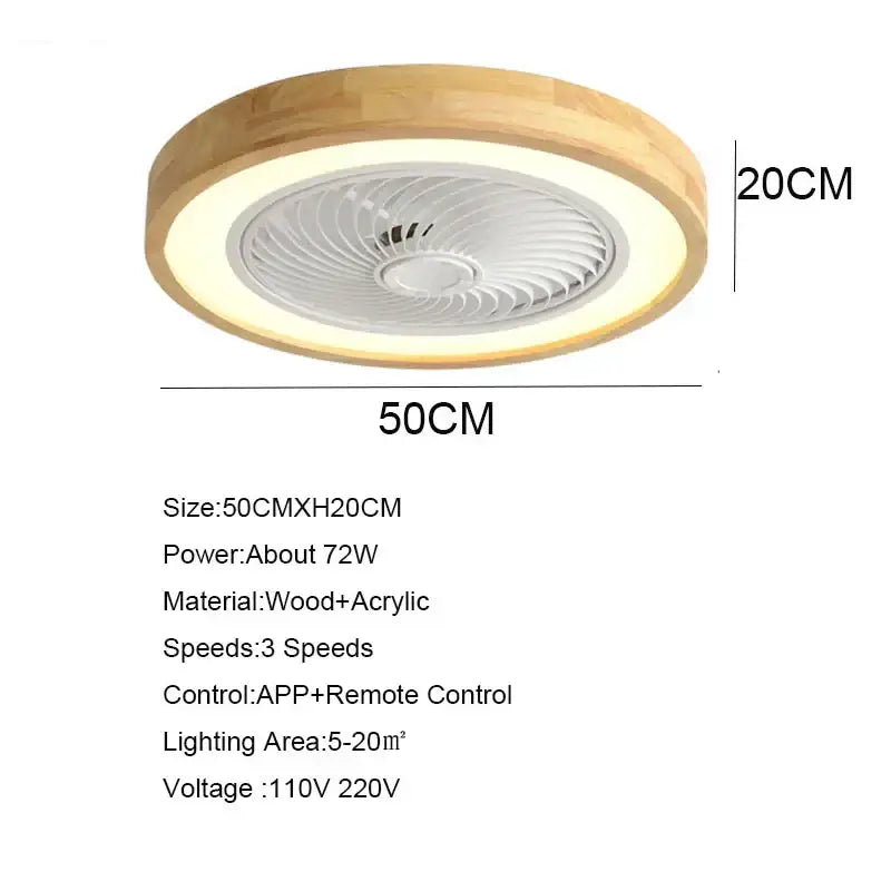 Wood LED Ceiling Fan