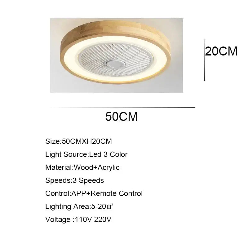 Wood LED Ceiling Fan