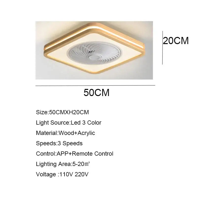 Wood LED Ceiling Fan