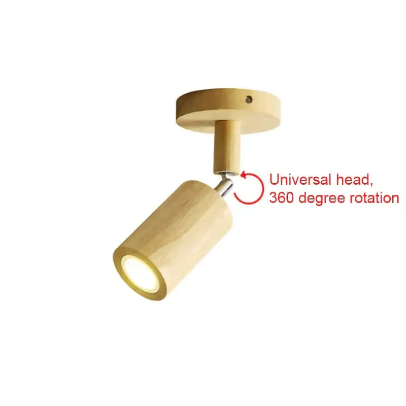 Wood Two-Head Ceiling Light