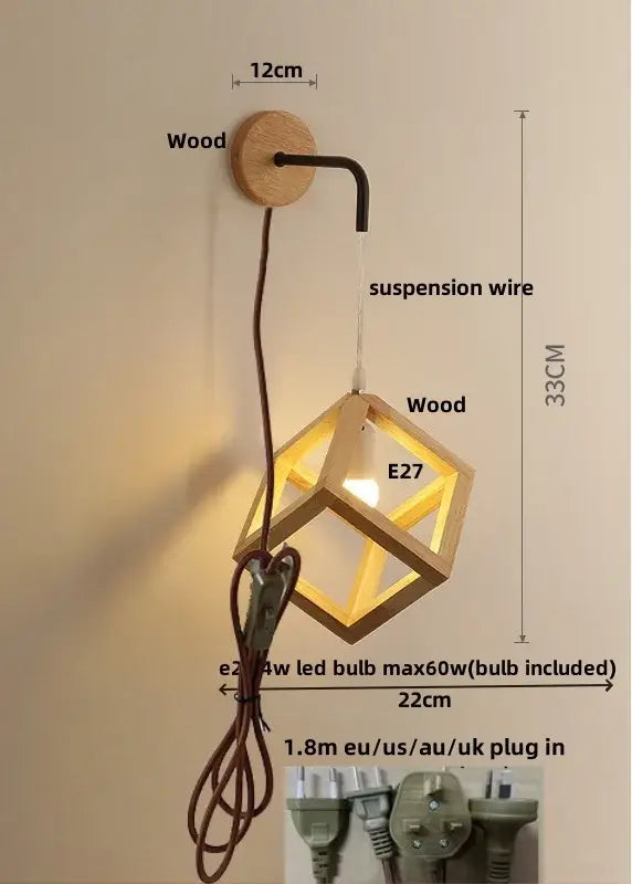 Wood Cube Wall Sconce