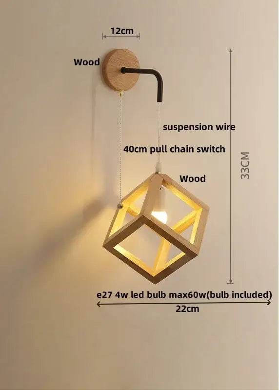 Wood Cube Wall Sconce