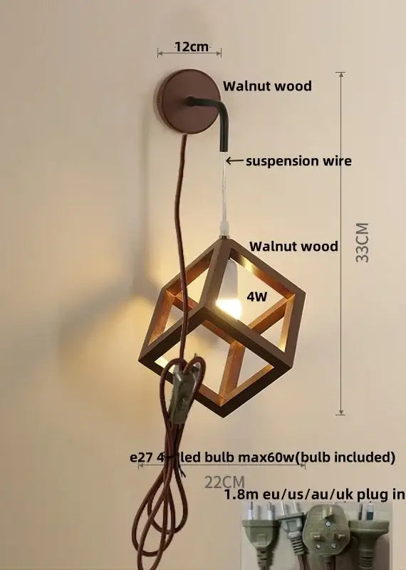 Wood Cube Wall Sconce