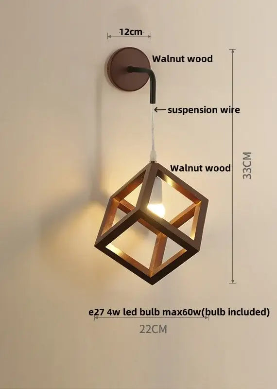 Wood Cube Wall Sconce