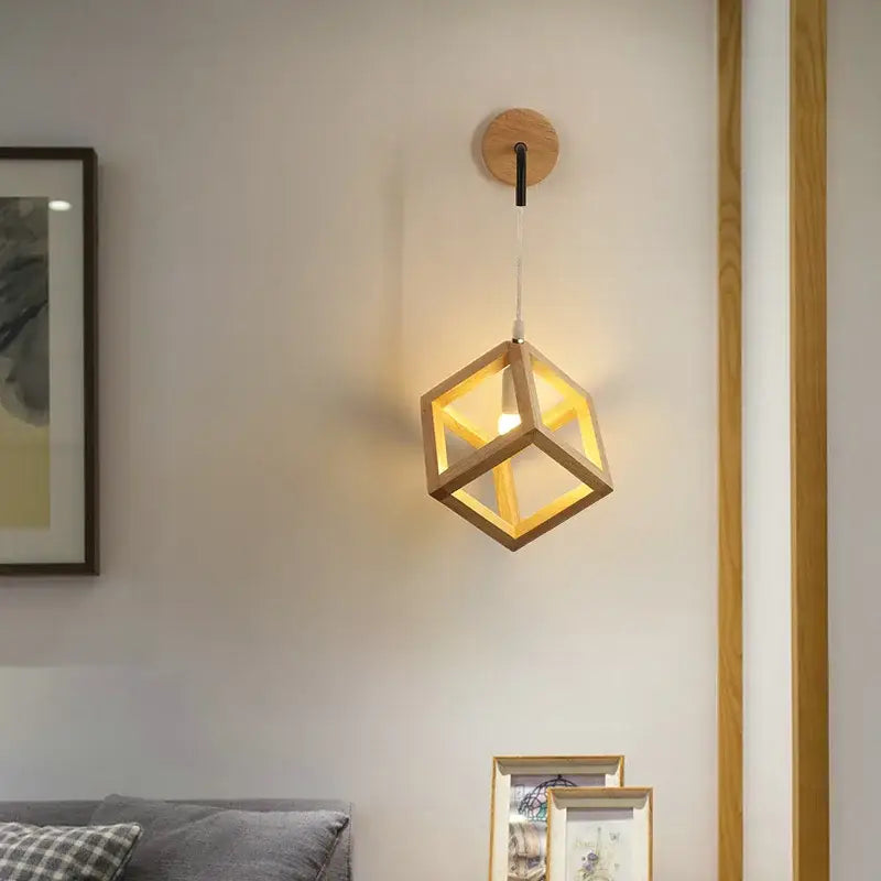 Wood Cube Wall Sconce