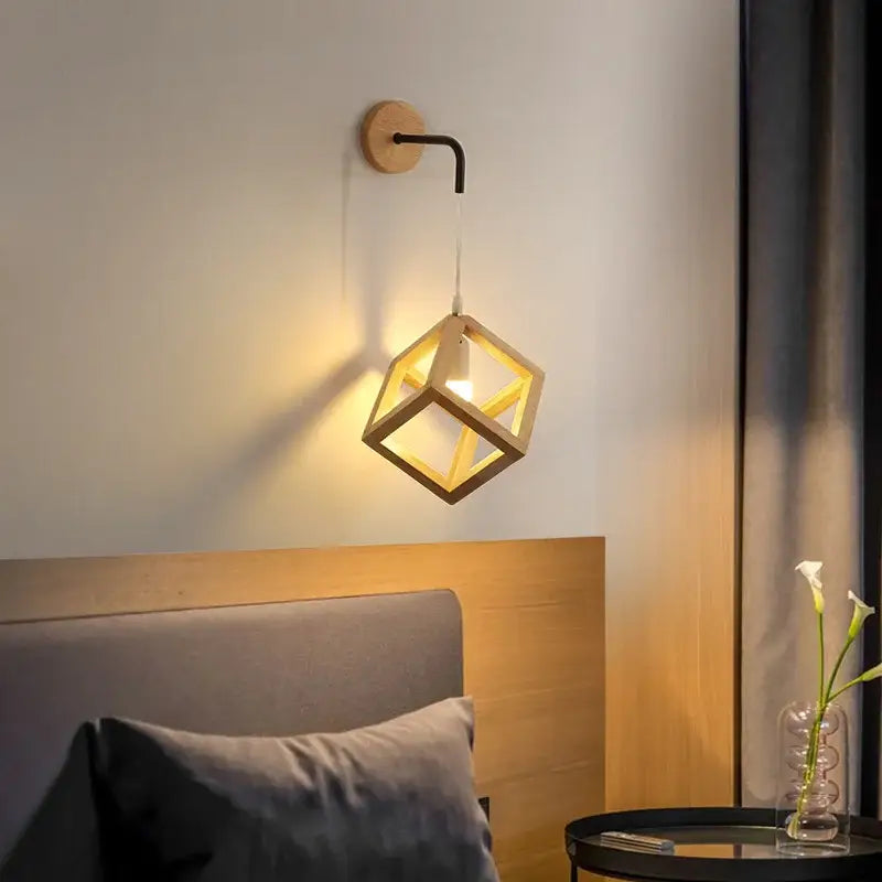 Wood Cube Wall Sconce