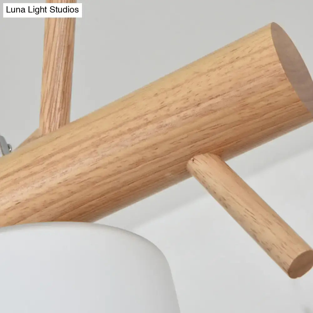 Wood Cylinder Hanging Light