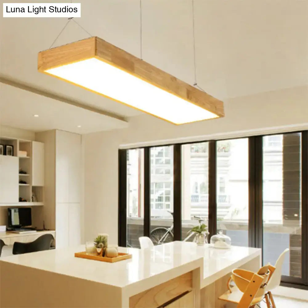 Wood Rectangle Ceiling Light