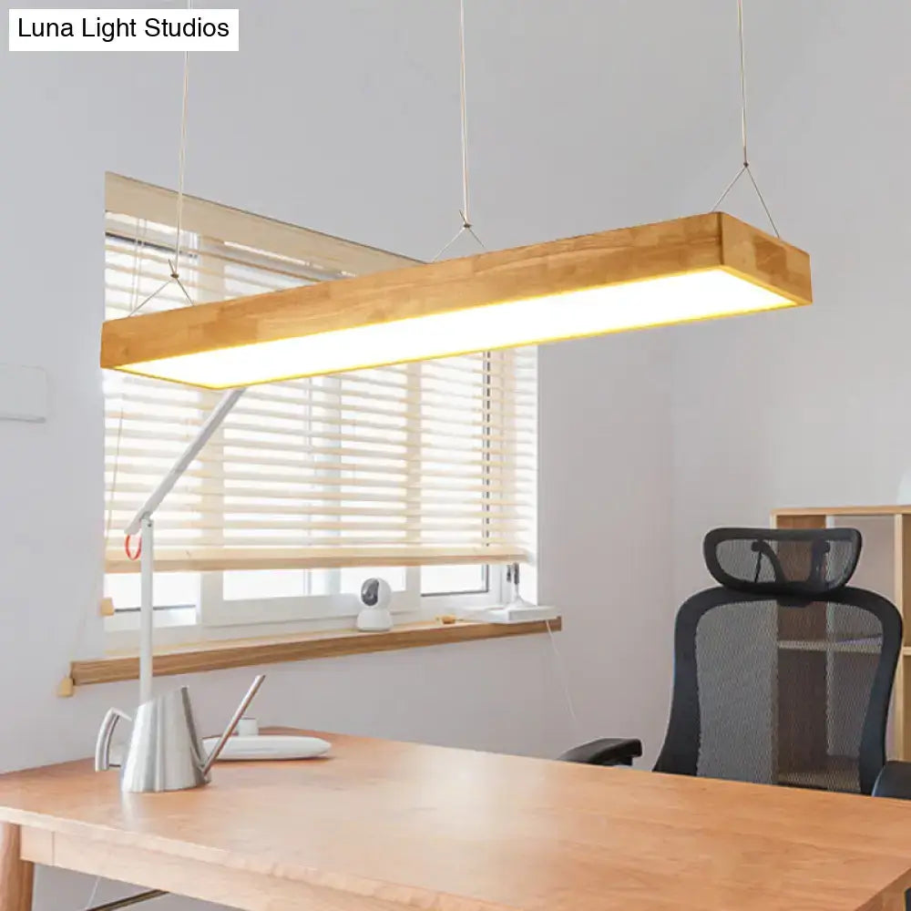 Wood Rectangle Ceiling Light