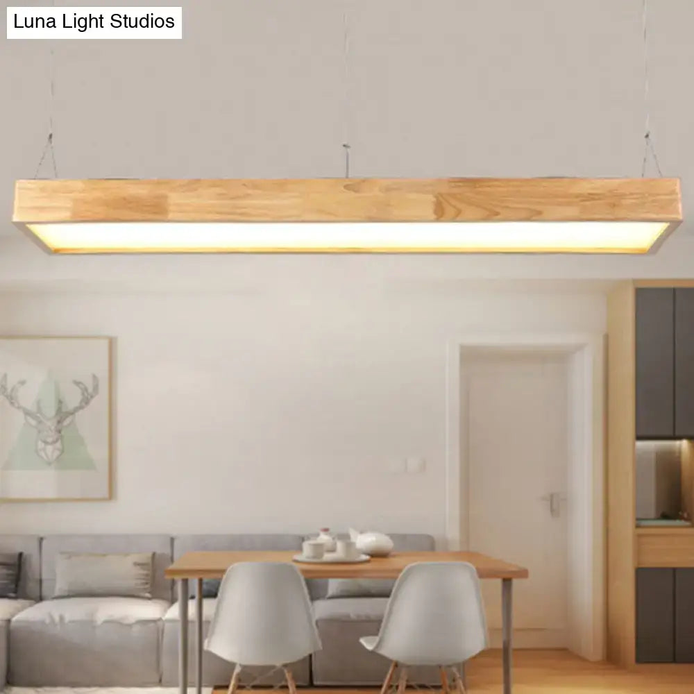 Wood Rectangle Ceiling Light