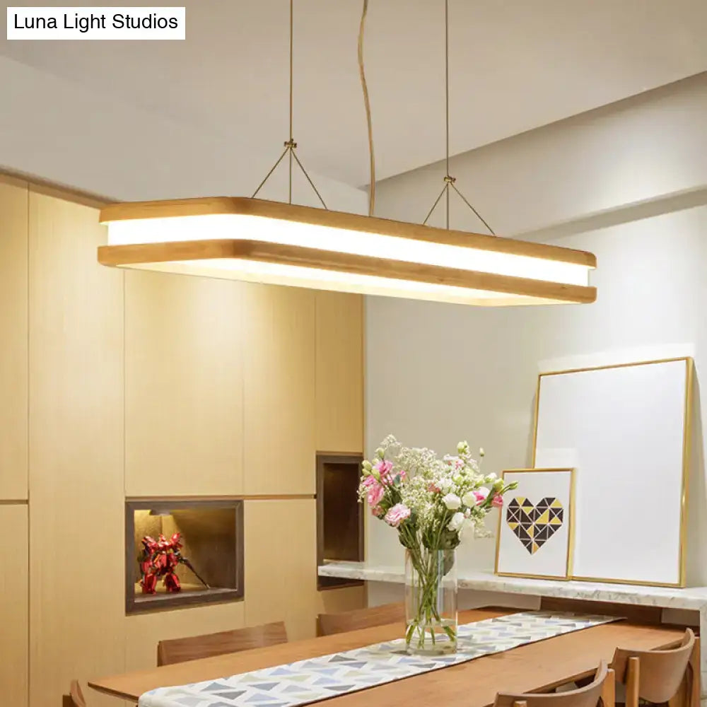 Wood Rectangular Island Lamp
