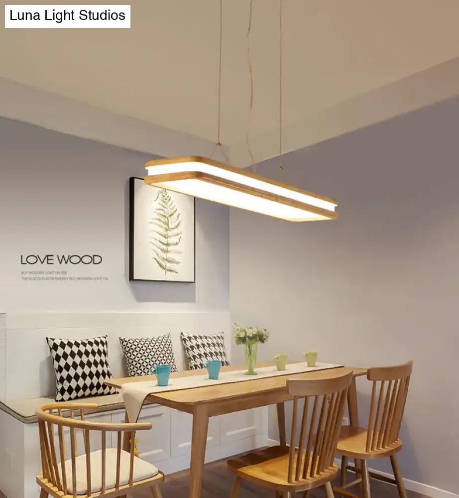 Wood Rectangular Island Lamp