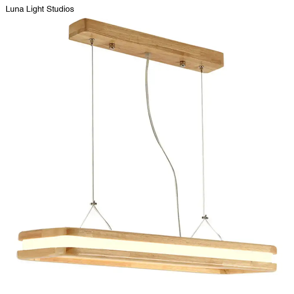 Wood Rectangular Island Lamp