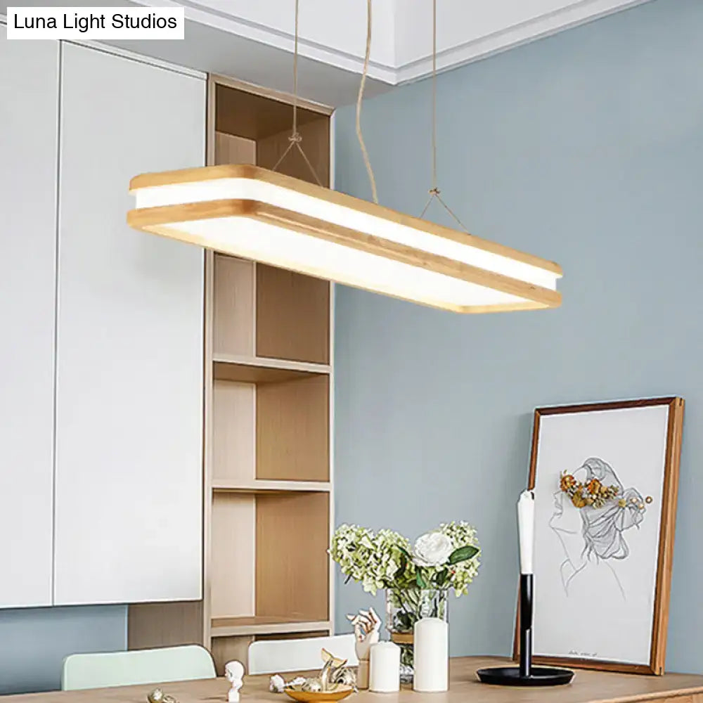 Wood Rectangular Island Lamp