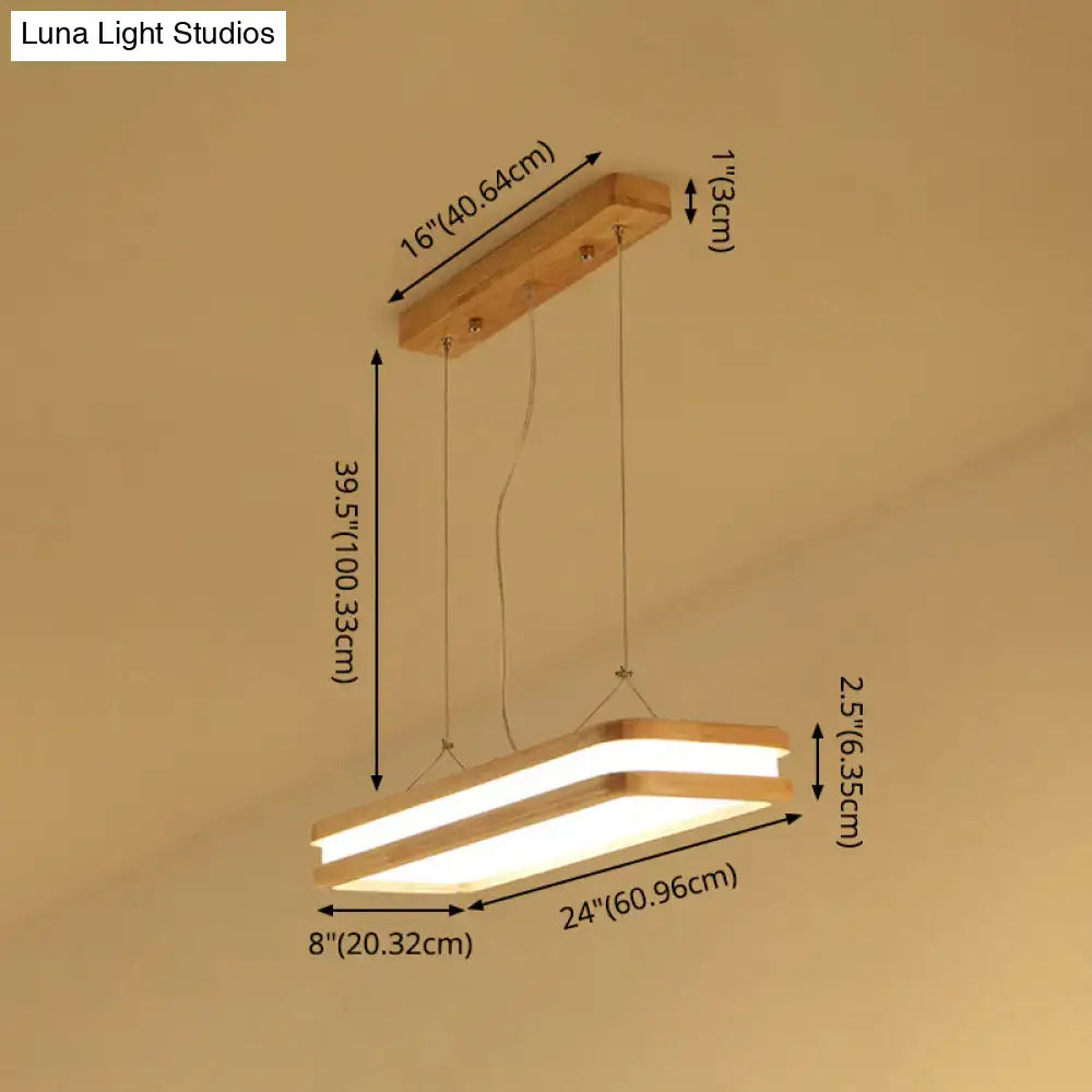 Wood Rectangular Island Lamp