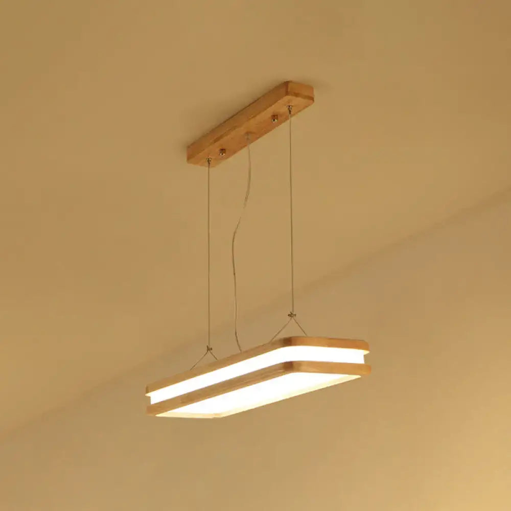 Wood Rectangular Island Lamp
