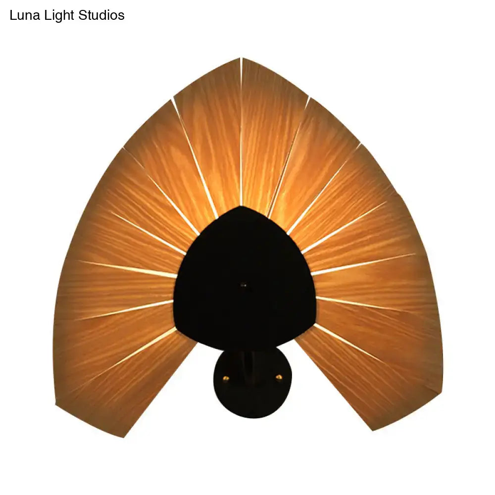 Black Wood Veneer Sconce