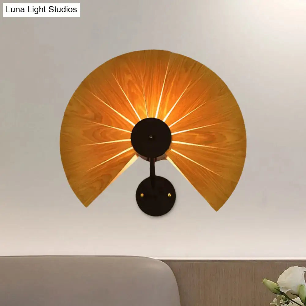 Black Wood Veneer Sconce