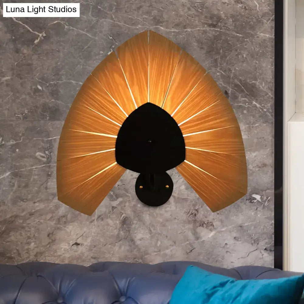 Black Wood Veneer Sconce