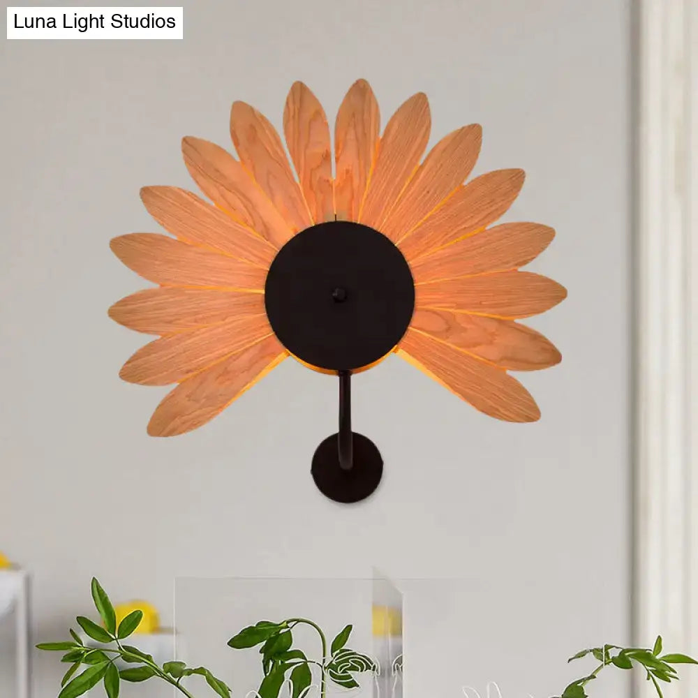 Black Wood Veneer Sconce