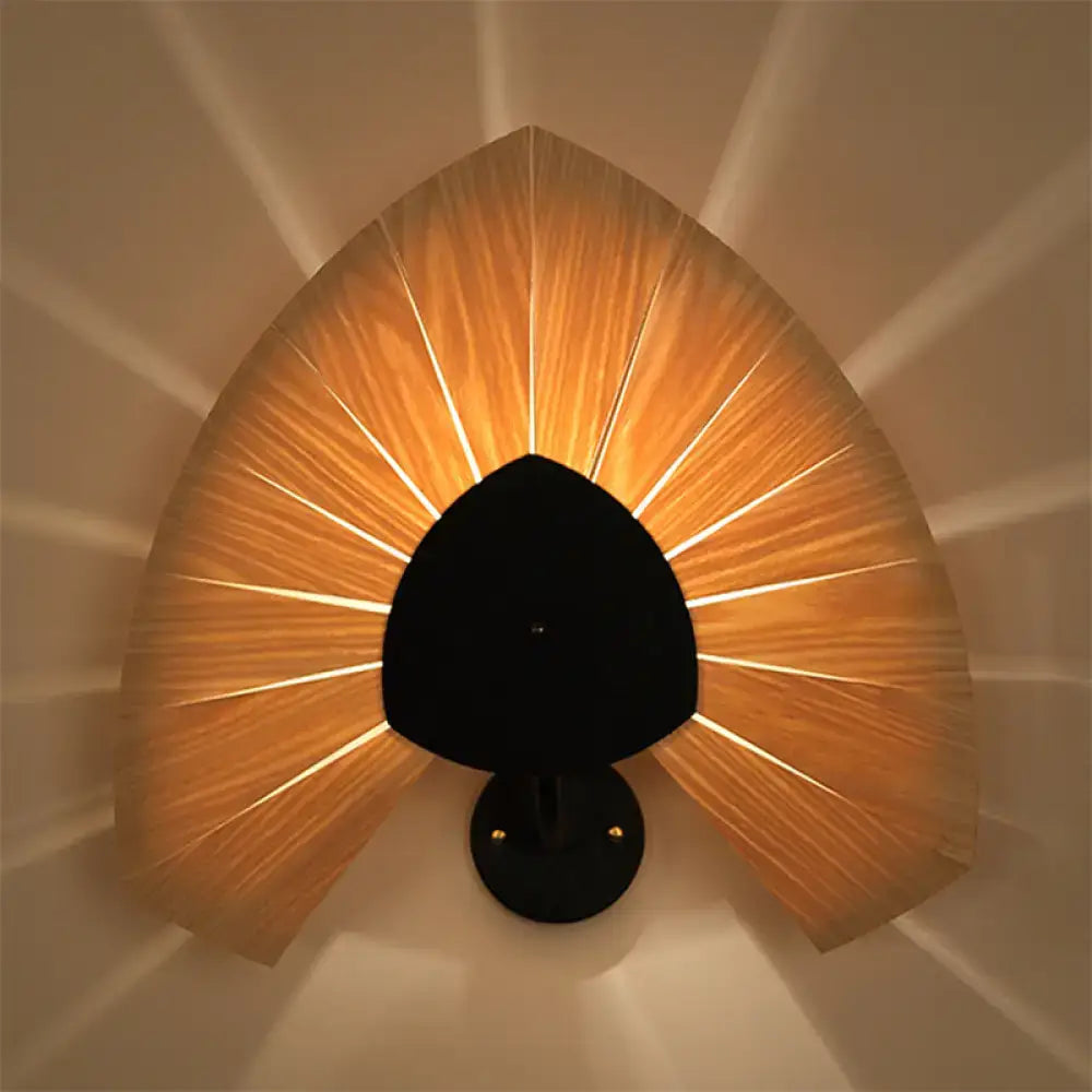 Black Wood Veneer Sconce