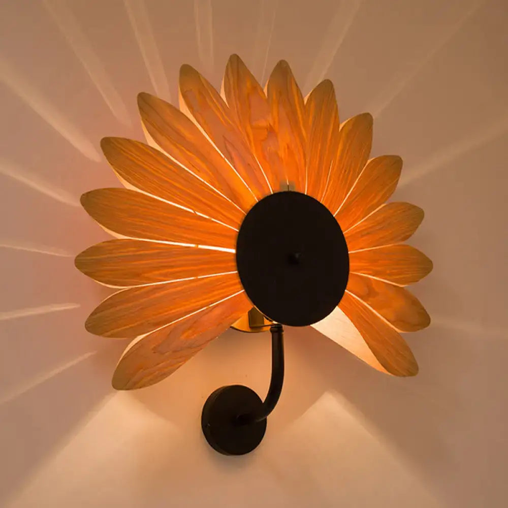 Black Wood Veneer Sconce