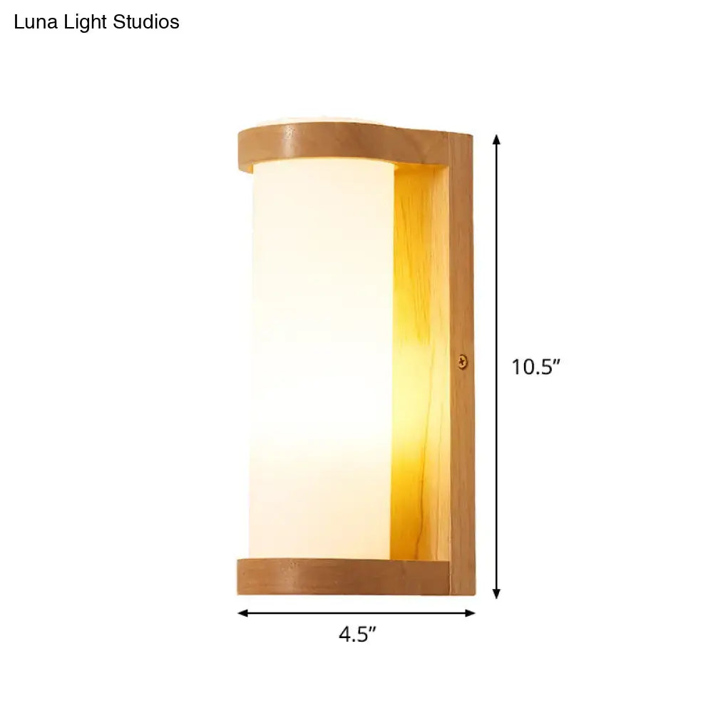 Wooden Rectangle Wall Sconce