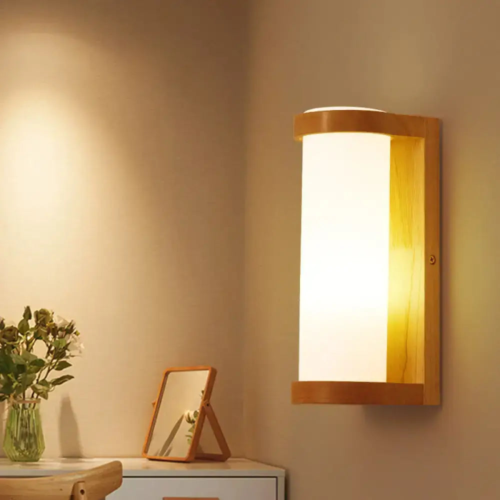 Wooden Rectangle Wall Sconce