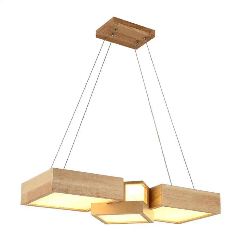 Wood Square Ceiling Light