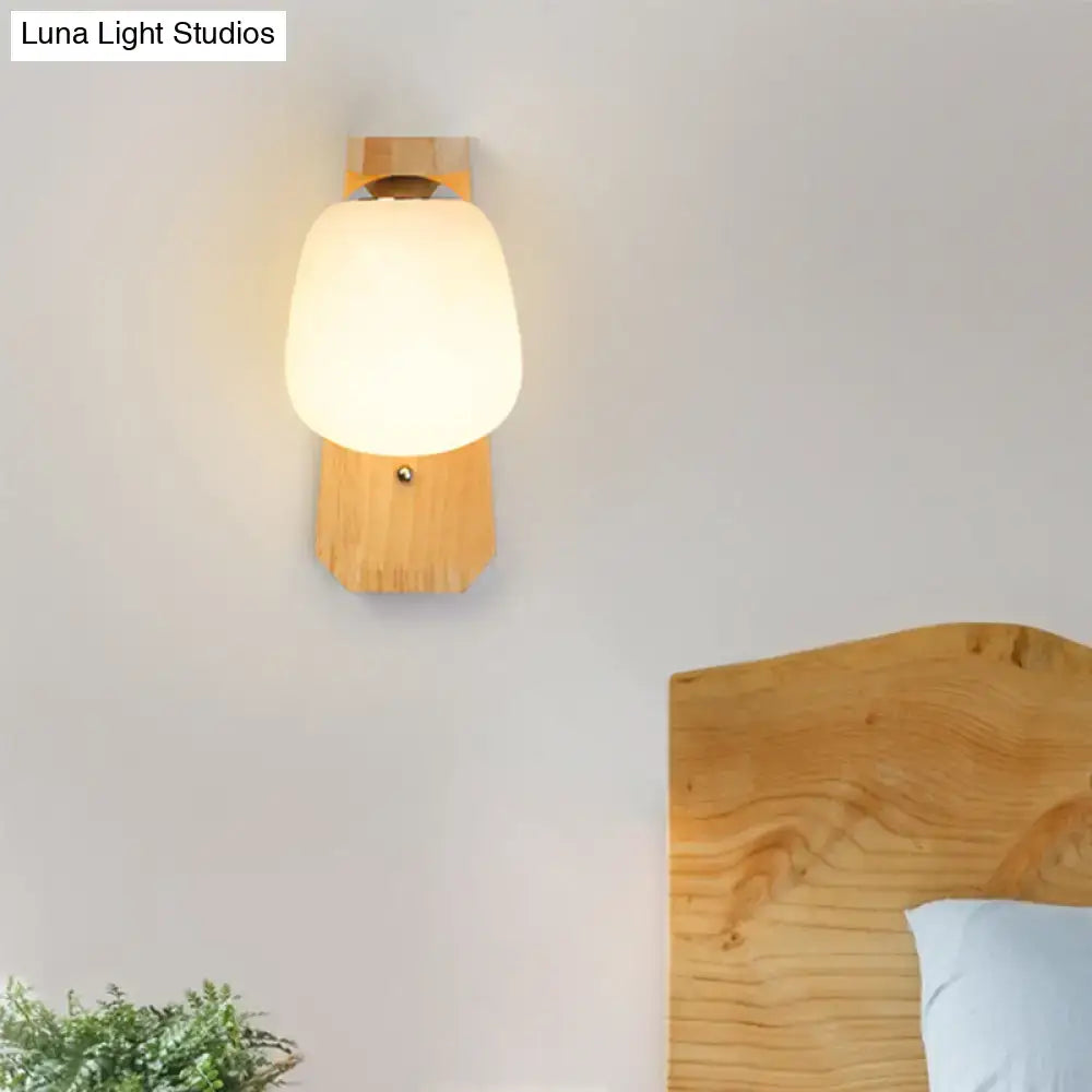 Wooden Globe Wall Lamp