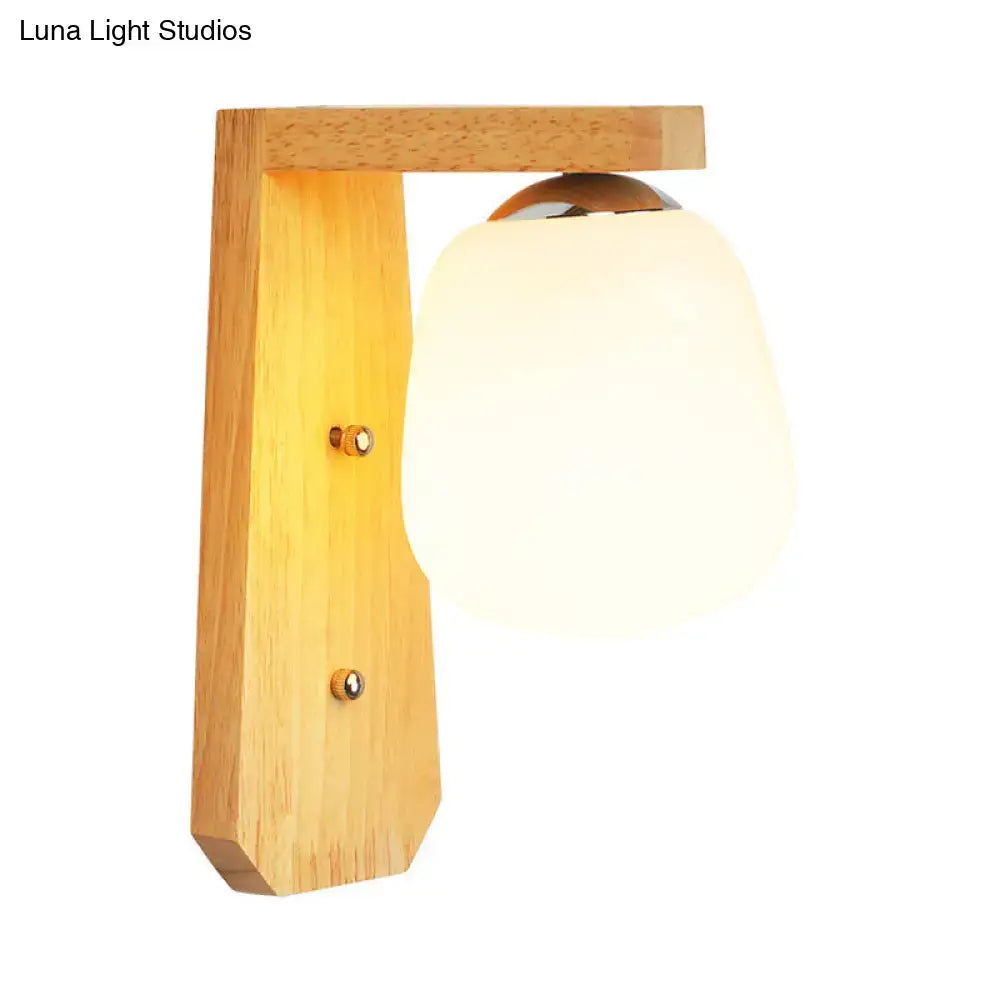Wooden Globe Wall Lamp