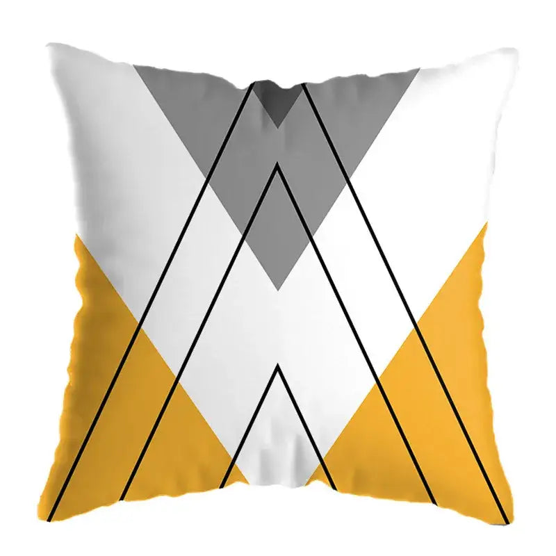 Yellow Geometric Pillowcase